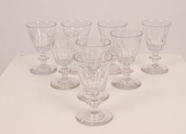 Eight crystal stemmed glasses