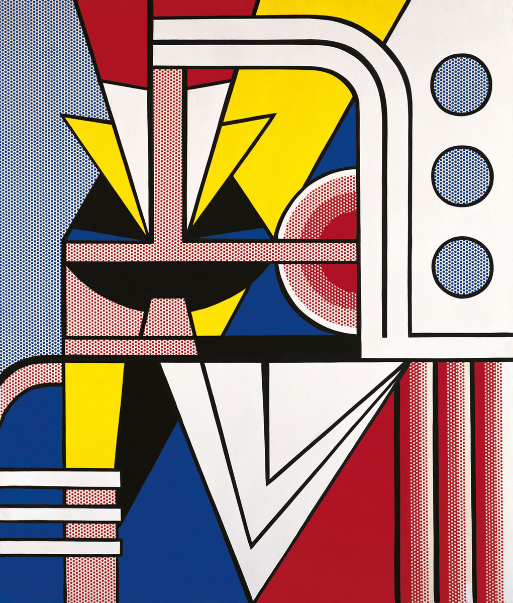 Modern Painting (1966), Print d'après Roy Lichtenstein, épreuve en couleur, signé sur papier Arches dans la planche, cachet de l'éditeur numéroté sur 150, encadré avec certificat de l'éditeur, 28x38cm