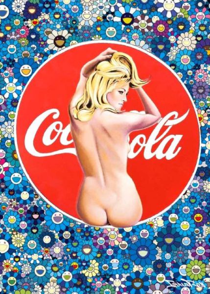 Coca Cola, BrainRoy / d'après Murakami, Finition verre acrylique print, encadré en caisse Américaine, Dimension 80 x 60 cm, édité en 6 exemplaires