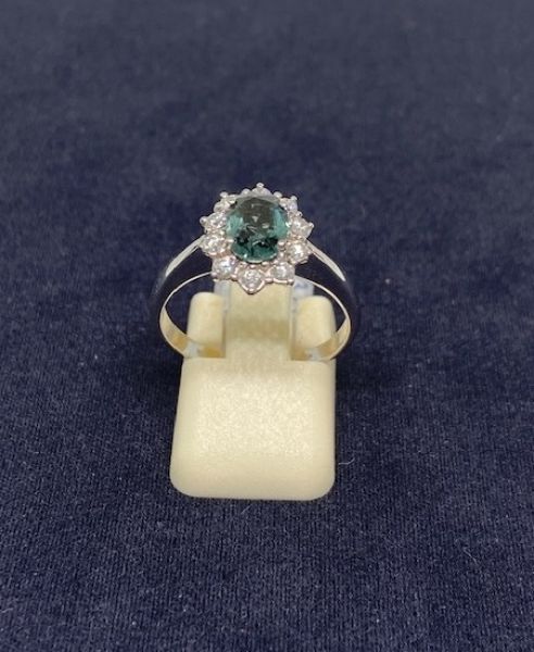 Bague marguerite Tourmaline indycolite