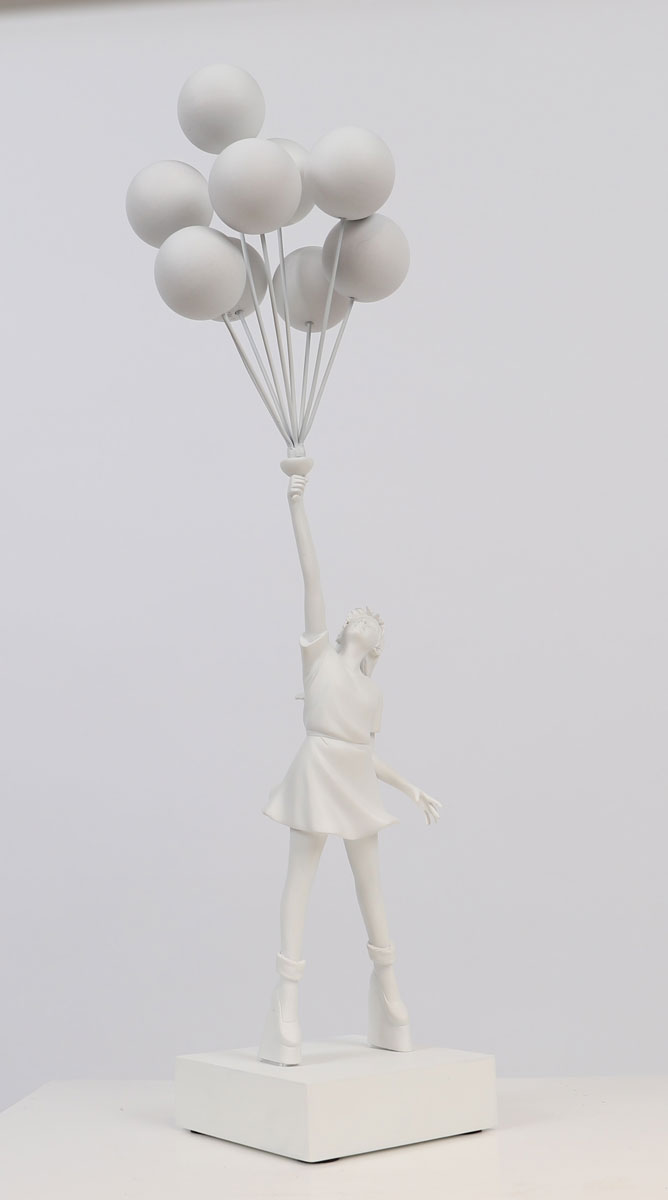 Banksy (d'aprés) - Flying Balloons Girl (White)