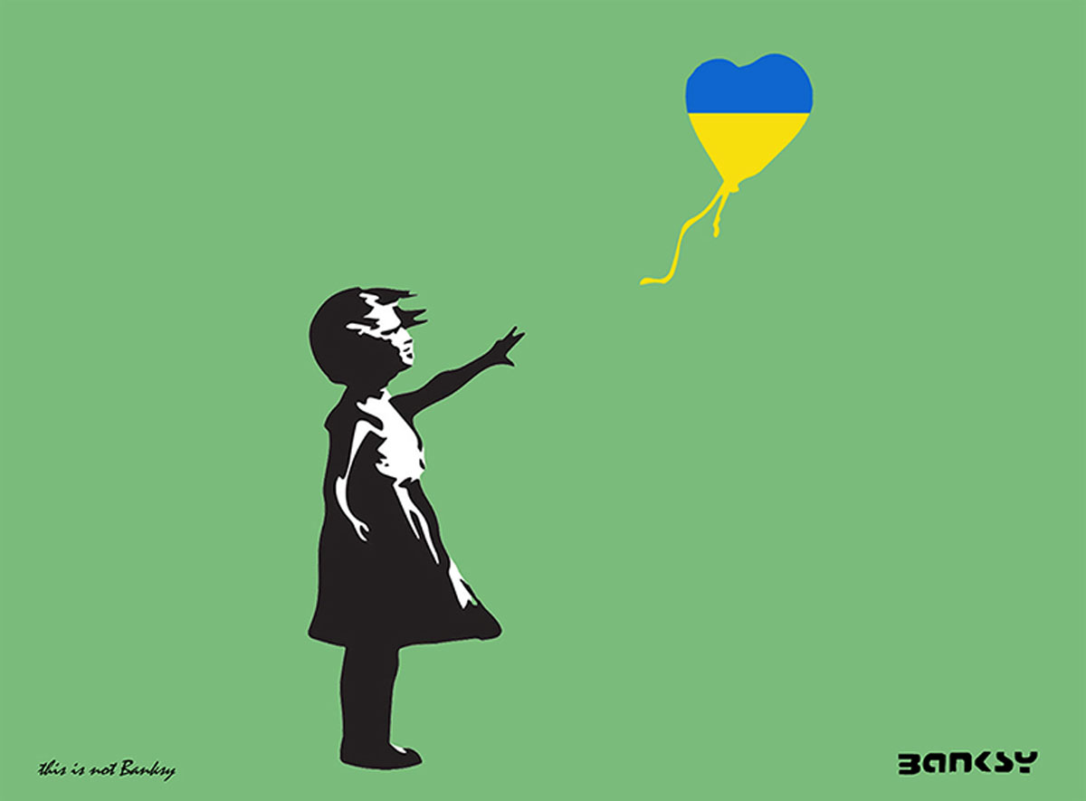 Girl Ukraine1, Banksy / This is not Banksy, imprimé sur papier Beaux Arts, Taille 28 x38, édité en 6 exemplaires