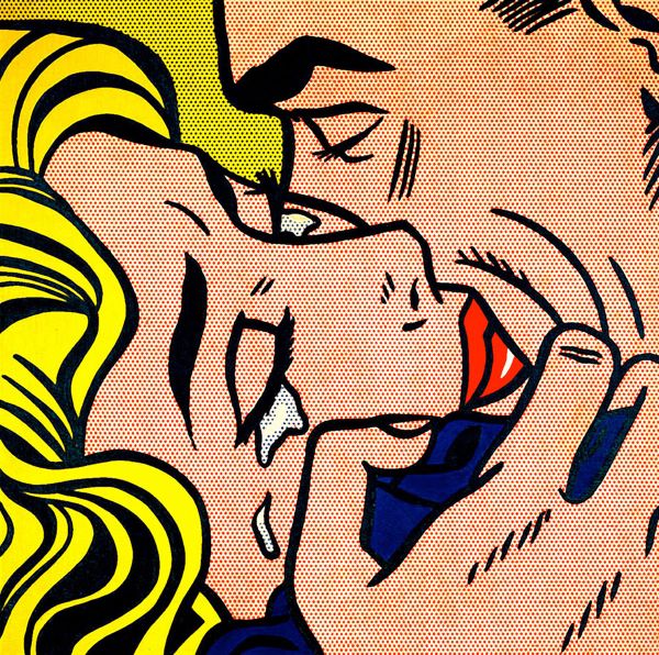 Kiss, Print after Roy Lichtenstein, color proof, signed on Arches paper in the plate, publisher's stamp numbered on 150, framed with publisher's certificate, 28x38cm