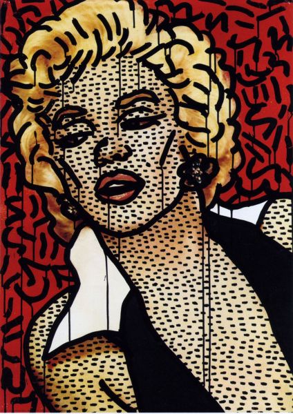 Marily Monroe, Print, d'après Keith Haring, Épreuve en couleur signée sur papier Arches dans la planche, et cachet de l’éditeur numéroté sur 150, encadré avec certificat de l’éditeur, Dimensions 28x38 cm