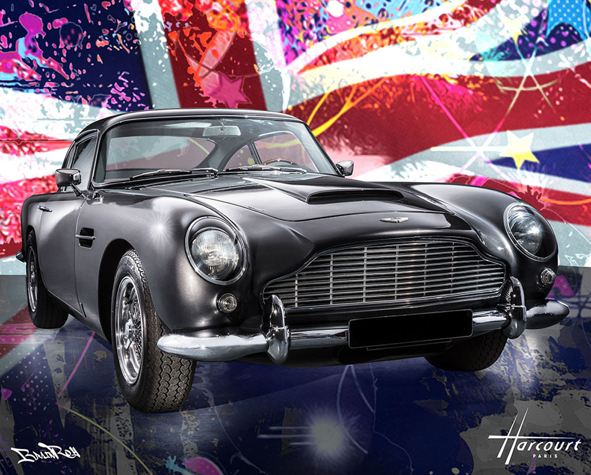 Studio Harcourt, Aston Martin, Plexi print Acrylic glass Black frame, delivered in American case, Certificate of authenticity BrainRoy VS Studio Harcourt numbered on 6, Sale of the number of the 6 editions, 1 m x 80 cm