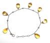 White gold bracelet with 7 brioled citrines for 35 c. approx., set with 6 diamonds - Gold 2,14 g.