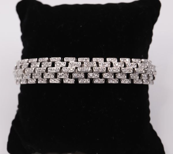 Bracelet or blanc et brillants