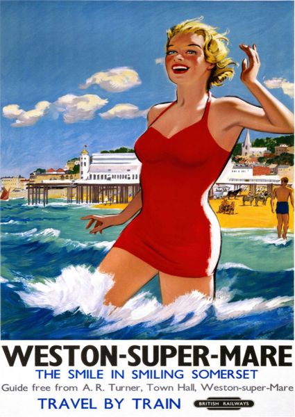 Weston Super Mare, Papier Affiche, Dimension 57x40 cm, 5ex