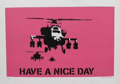 NOT BANKSY « Banksy have a nice day Pink » 