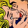 Kiss, Print d'après Roy Lichtenstein, épreuve en couleur, signé sur papier Arches dans la planche, cachet de l'éditeur numéroté sur 150, encadré avec certificat de l'éditeur, 28x38cm