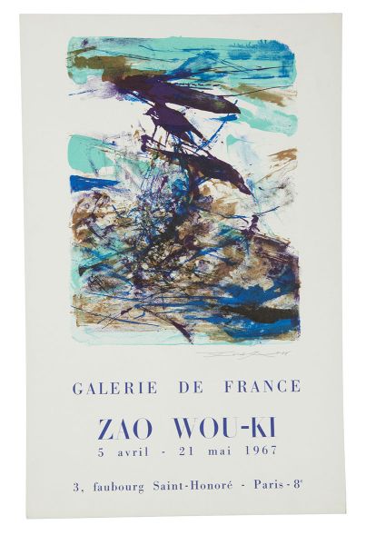 Zao Wou Ki (d'après), Affiche Paris Galerie de France, 1967, Papier Affiche, Dimension 112 x 75 cm,