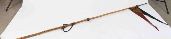 Bamboo lance with leather trim and flame