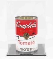 Andy Warhol (d'aprés) - boite de conserve Campbell's portant une inscription Andy Warhol