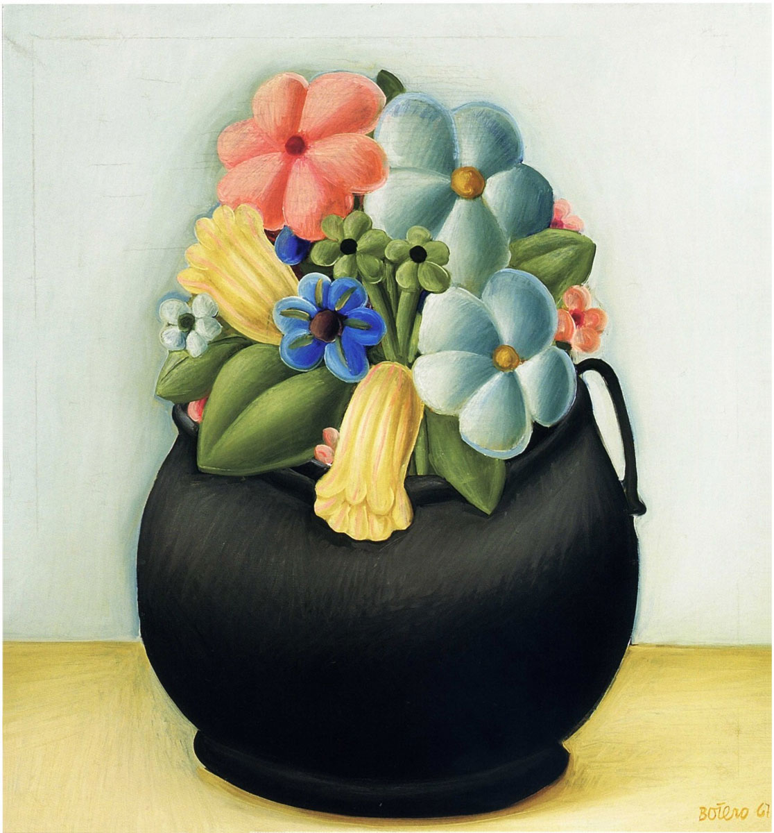 Flores (1967), print d'après Fernando Botero, épreuve en couleur, signé sur papier Arches dans la planche, cachet de l'éditeur numéroté sur 150, encadré avec certificat de l'éditeur, 28x38cm