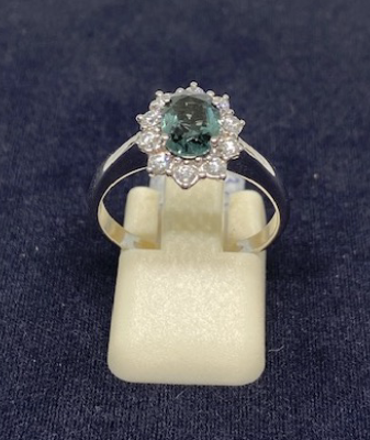 Bague marguerite Tourmaline indycolite