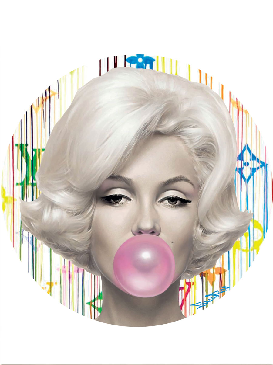 Marilyn Balloon d'après LV, BrainRoy, Finition verre acrylique print, encadré avec attache murale, Forme ronde, Diam 80cm, édité en 6 exemplaires avec certificats