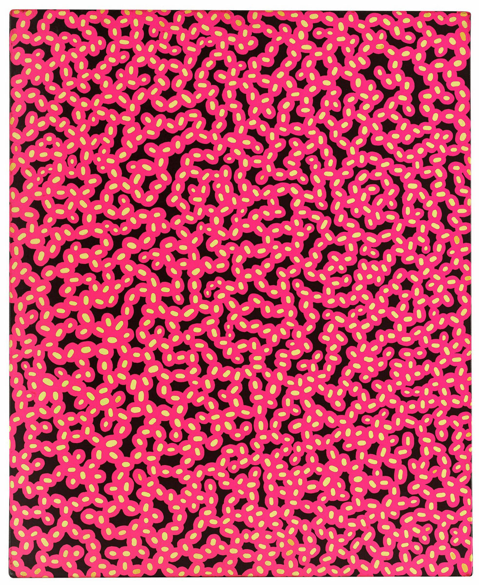 Infinity Nets Pink (1997), Print, d'après Yayoi Kuzama, Épreuve en couleur signée sur papier Arches dans la planche, et cachet de l’éditeur numéroté sur 150, encadré avec certificat de l’éditeur, Dimensions 28x38 cm