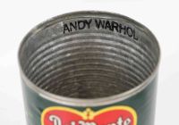 Andy Warhol (d'aprés) - boite de conserve Del Monte portant une inscription Andy Warhol