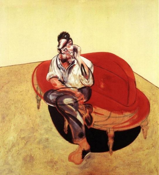 Portrait de Lucian Freud (1965), Print d'après François Bacon, épreuve en couleur, signé sur papier Arches dans la planche, cachet de l'éditeur numéroté sur 150, encadré avec certificat de l'éditeur, 28x38cm