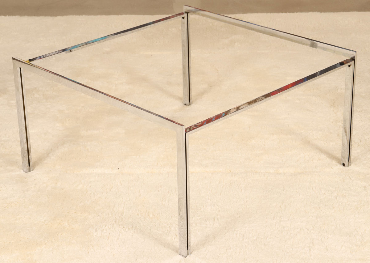 Chromed metal coffee table base