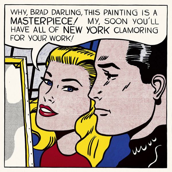 Masterpiece (1962), Print after Roy Lichtenstein, color proof, signed on Arches paper in the plate, publisher's stamp numbered on 150, framed with publisher's certificate, 28x38cm