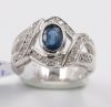 Sapphire and diamond cisscross ring 