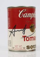 Andy Warhol (d'aprés) - boite de conserve Campbell's portant une inscription Andy Warhol