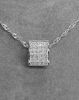 Beautiful modern pendant set with 24 princess cut diamonds in invisible setting for 1 c approx (G/VS) on its chain - Gold 4,38 g.