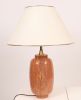 Salmon colored travertine lamp