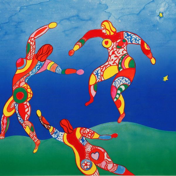 La Danse (1993), Print, after Niki de Saint Phalle, Color print signed on Arches paper in the plate, and publisher's stamp numbered on 150, framed with publisher's certificate, Dimensions 28x38 cm