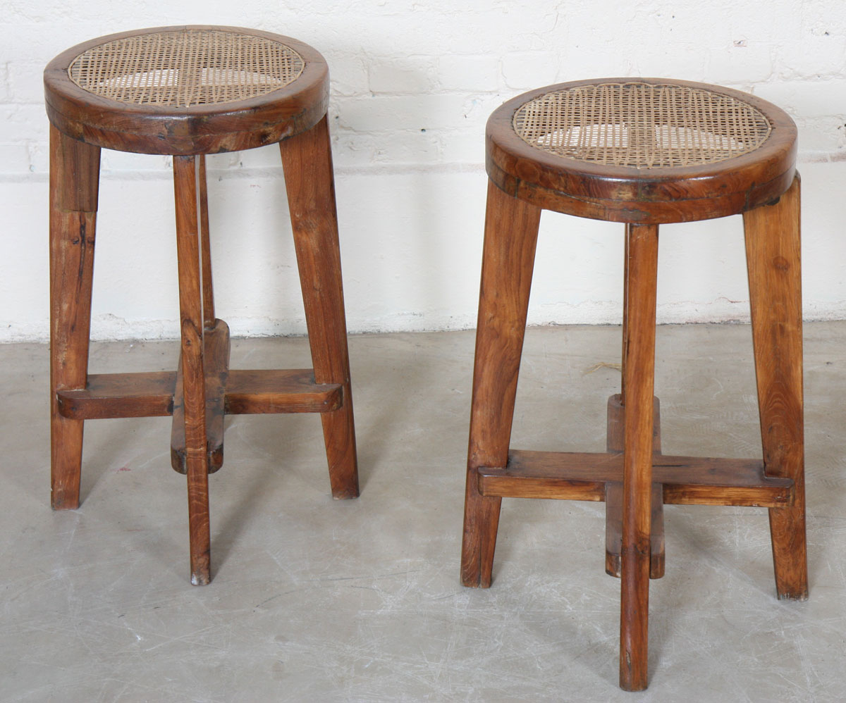 Set of two stools by Pierre Jeanneret (1896-1967)