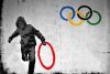 Olympic rings, Print after Banksy (after), color print, signed on Arches paper in the plate, publisher's stamp numbered on 150, framed with publisher's certificate, 28x38cm