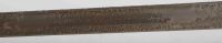 Officer's saber. Regiment of cuirassiers N°7 Von Seydlitz. Magdeburg. Bronze handle 4 branches. Leather spindle, copper filigree, straight blade with hollow sides. Engraving on 2/3 of the 2 sides and on the back (cavalry charges). 