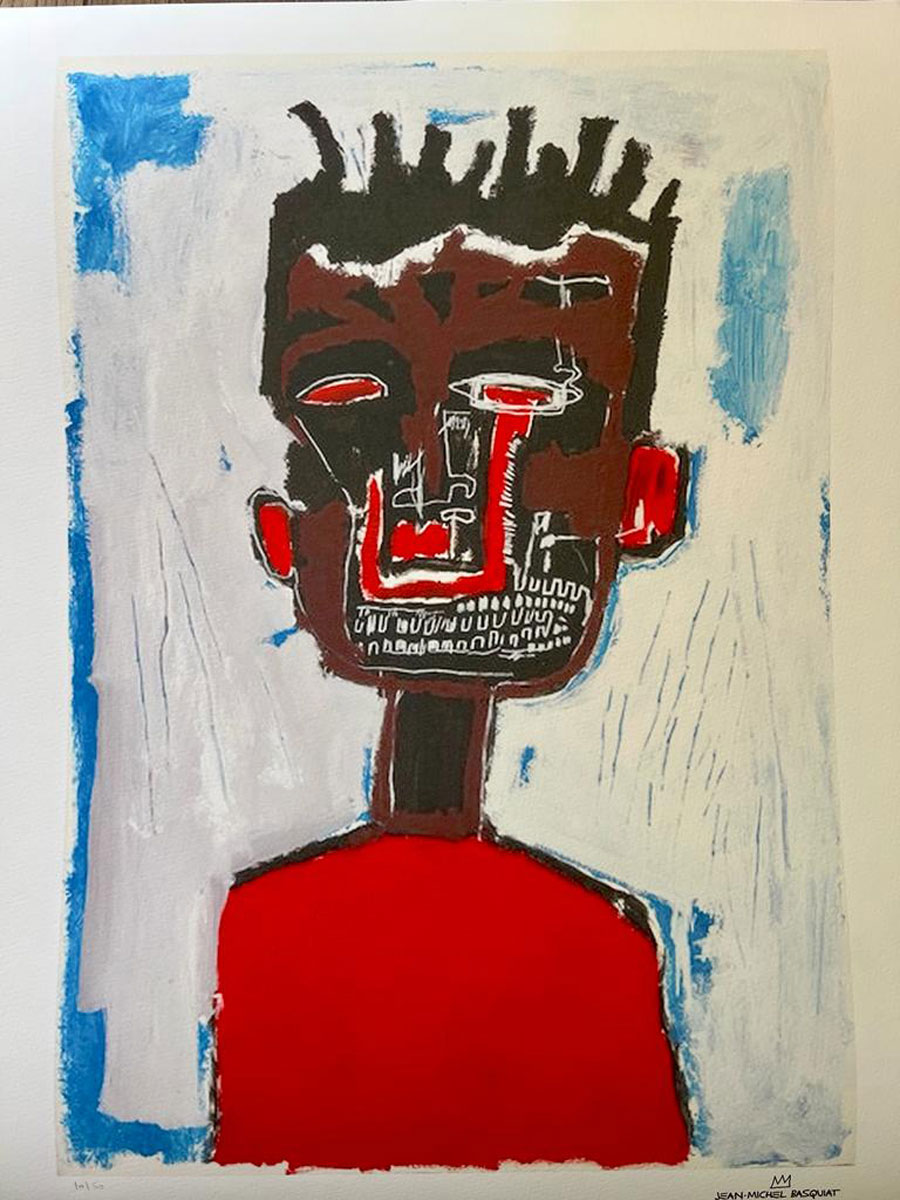 Self Portrait, after Jean-Michel Basquiat, lithograph printed on Beaux Arts paper, Size 70 x 50, edited in 150 copies