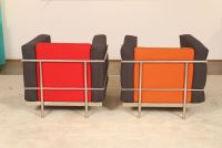 Pair of armchairs in the taste of the LC2 model by Le Corbusier