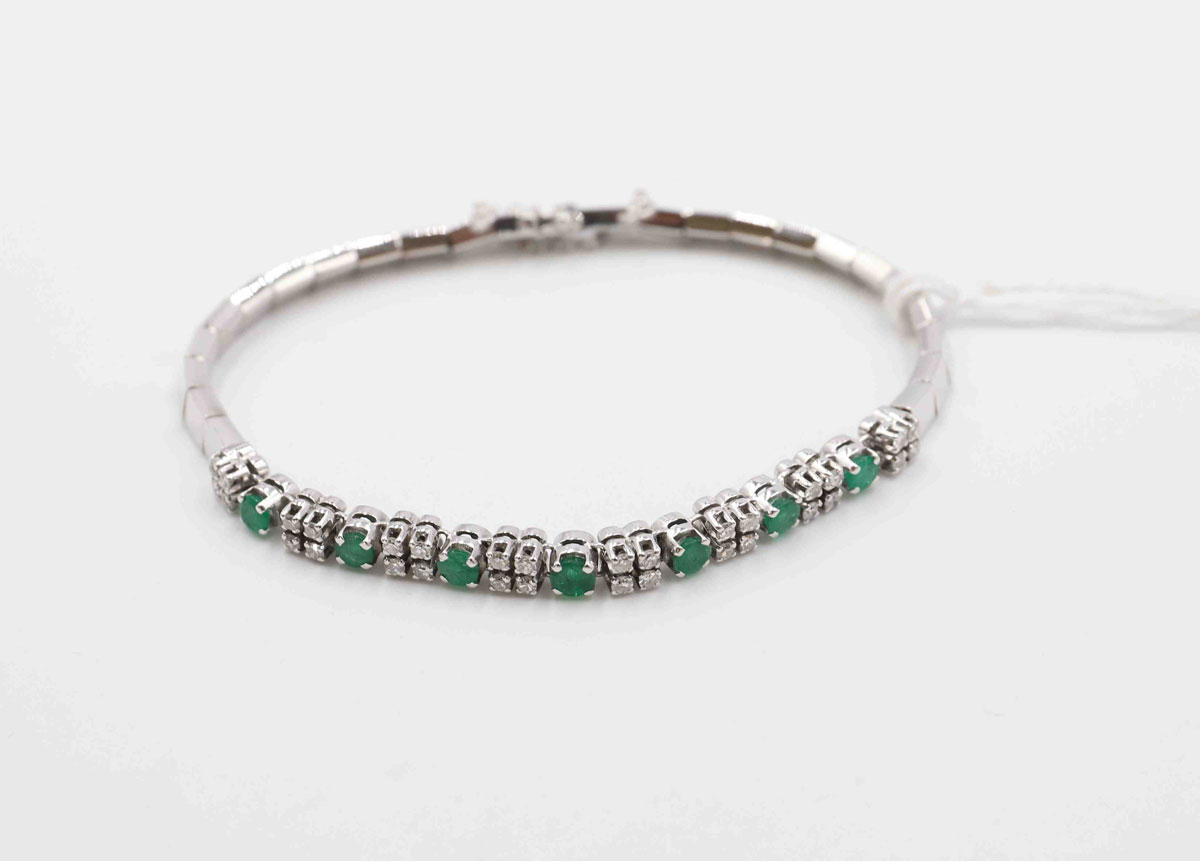 Diamonds and Emeralds Bracelet