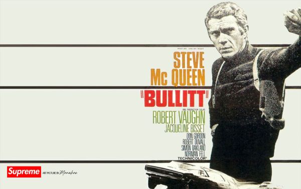 Steeve McQueen Bullit 2, Supreme by Monakoe, Photo imprimée sur papier brillant, Finition argentique, encadré encadré, Taille photo 44,5x28, Taille cadre 54,5x38 cm (passe partout blanc), édité en 5 exemplaires