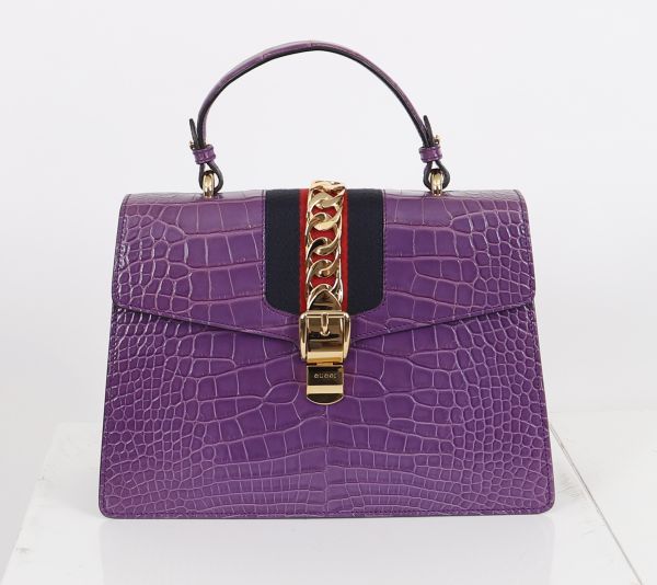 GUCCI - Sac Sylvie en Crocodile 