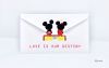 Envelope Mickey Minnie, Love is your destiny, Monakoe, printed on Fine Art Paper, Black Frame, 10 copies, Dimension 36 x 57,5cm