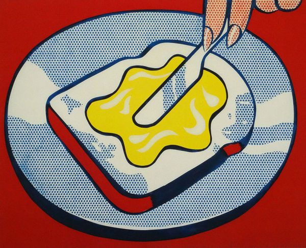 Moutarde, Print after Roy Lichtenstein, color proof, signed on Arches paper in the plate, publisher's stamp numbered on 150, framed with publisher's certificate, 28x38cm