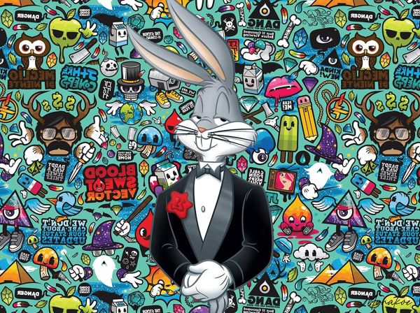 Bugs Bunny, Print, Monakoe, Impression Plexi Verre acrylique, livré en caisse Américaine, 80x60cm, numéroté sur 6