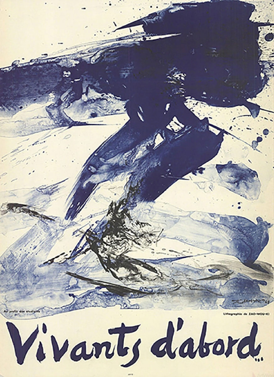 Zao Wou Ki (d'après), Poster Vivants d'abord, Poster paper, Dimension 78 x 57 cm,