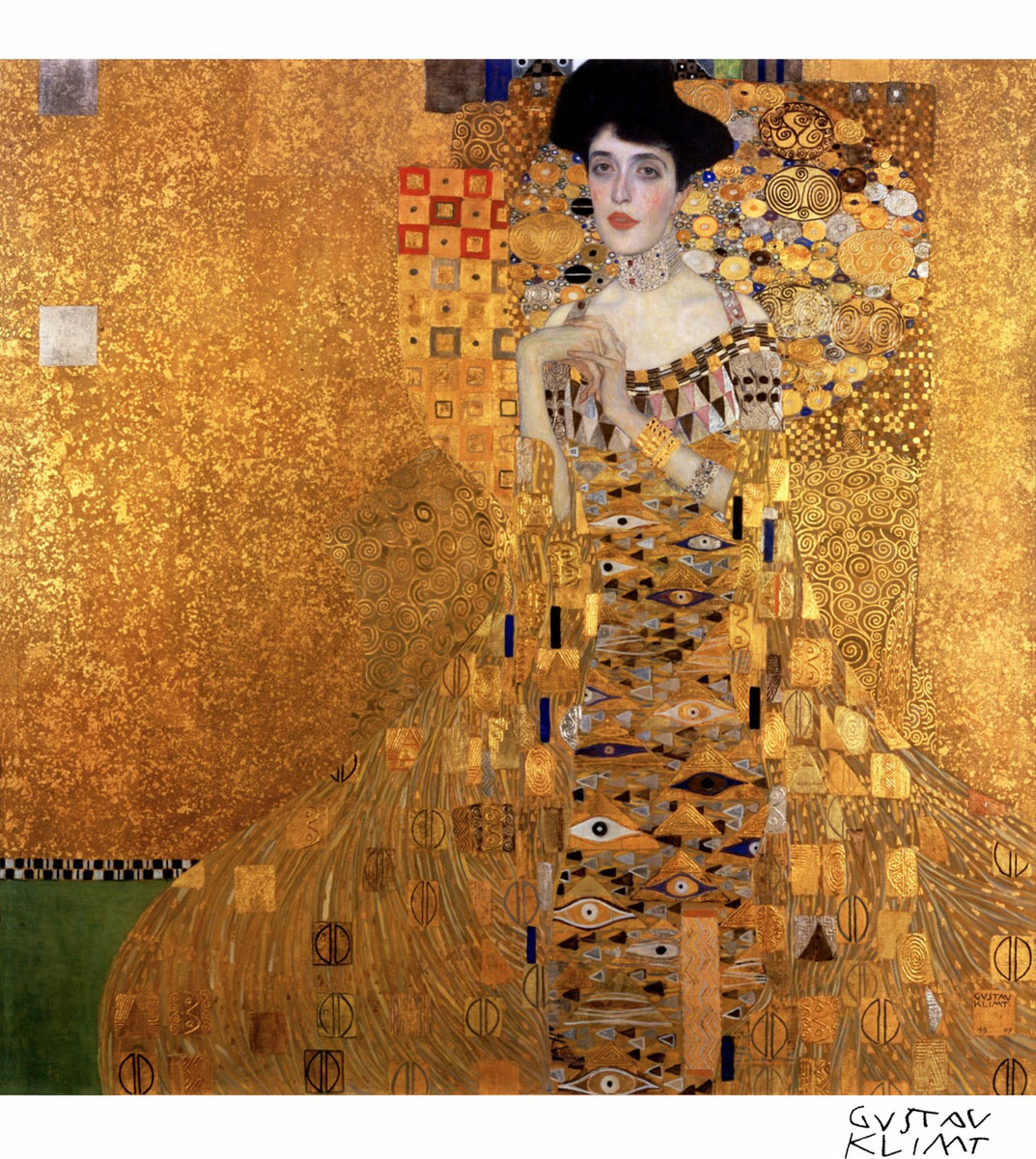 Adele Bloch-Bauer I (1907), Print, d'après Gustav Klimt, Épreuve en couleur signée sur papier Arches dans la planche, et cachet de l’éditeur numéroté sur 150, encadré avec certificat de l’éditeur, Dimensions 28x38 cm