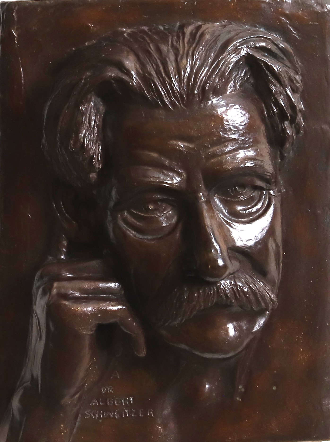 Portrait docteur Albert Schweitzer, d'aprés la photographie officielle de son attribution du prix Nobel de la paix en 1952