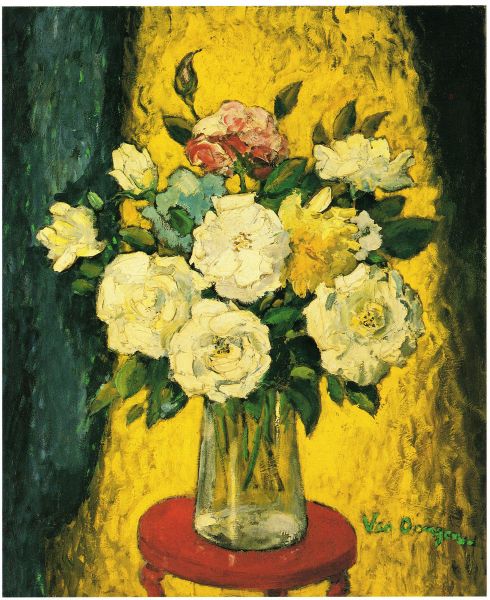 Vase of flowers, Print, after Kees Van Dongen, Color print signed on Arches paper in the plate, and stamped numbered on 150, framed with certificate of the publisher, Dimensions 28x38 cm