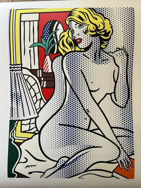 Blue Nude, d'après Roy Lichtenstein, lithographie imprimée sur papier Beaux Arts, Taille 70 x 50, édité en 150 exemplaires