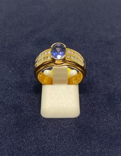 Bague Or jaune Saphir