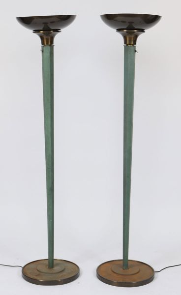 Important pair of Art Deco floor lamps by Philippe GENET (born in 1882) and Lucien MICHON (born in 1887)