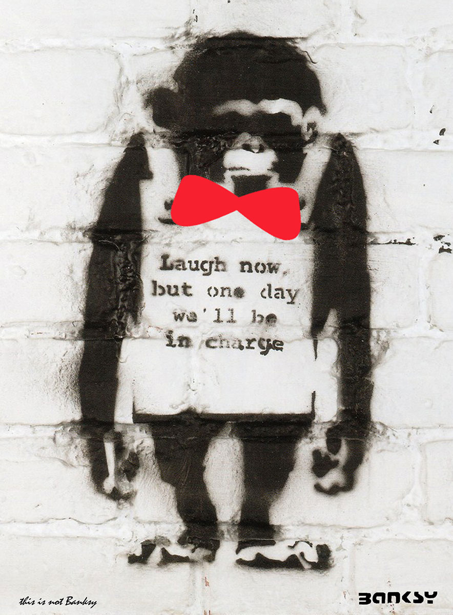 Monkey BowTie, Banksy / This is not Banksy, printed on Beaux Arts paper, Size 28 x38, edited in 6 copies