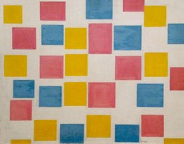 Composition Color Fields (1917), Print, after Piet Mondrian, Color print signed on Arches paper in the plate, and publisher's stamp numbered on 150, framed with publisher's certificate, Dimensions 28x38 cm